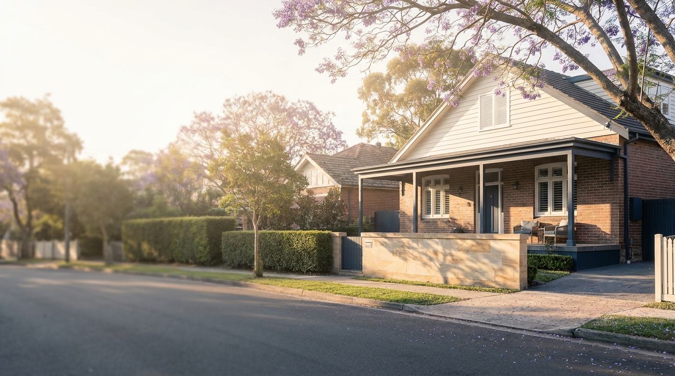 Renovated brick and weatherboard Sydney home in soft morning light